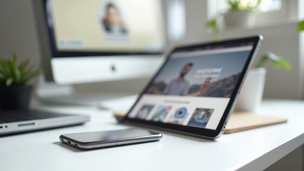 Mobilní telefon a tablet s responzivním webdesignem zobrazeným na obrazovkách